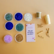 My DIY Jewelry - Miyuki Bracelet Kit for Use with a Bead Loom, Featuring Bugle Beads - Blue