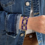 My DIY Jewelry - Miyuki Bracelet Kit for Use with a Bead Loom, Featuring Bugle Beads - Blue
