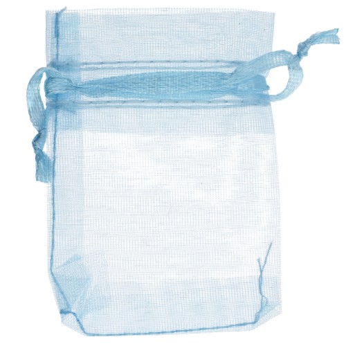 Mini Organza pouches 50x70mm Aquamarine x20