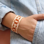 My DIY Jewelry - Miyuki Bracelet Kit for a Bead Loom with White Bugle Beads