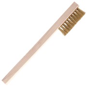 18 cm Brass Wire Brush - 3 rows - medium-long bristles x1|raw }}