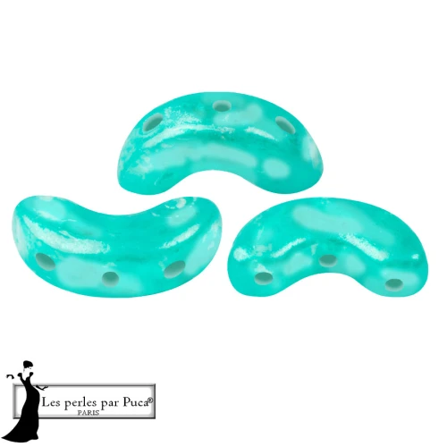 Arcos® Glass Beads by Puca® 5x10 mm - Mishmash Emerald x10g