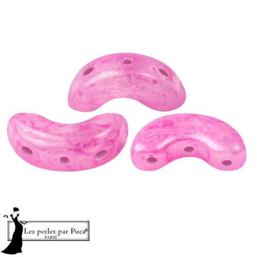 Arcos® Glass Beads by Puca® 5x10 mm - Pink Mishmash x10g