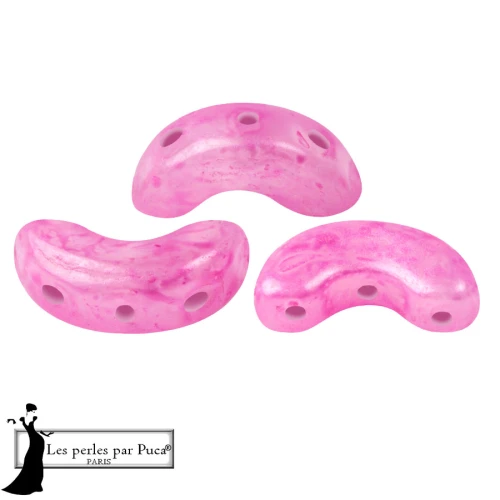 Arcos® Glass Beads by Puca® 5x10 mm - Pink Mishmash x10g