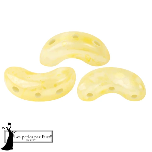 Arcos® Glass Beads by Puca® 5x10 mm - Mishmash Yellow x10g