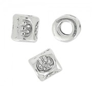 Metal tubes 3.2x3.2mm Antique Silver Plating x10|raw }}