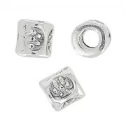 Metal tubes 3.2x3.2mm Antique Silver Plating x10