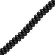 Rondelle beads - 6x3 mm Glass Heishi Beads - Black x 37 cm