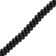 Rondelle beads - 6x3 mm Glass Heishi Beads - Black x 37 cm
