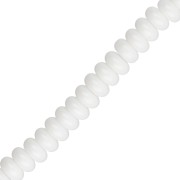 Rondelle beads - 6x3 mm Glass Heishi Beads - White x 38 cm