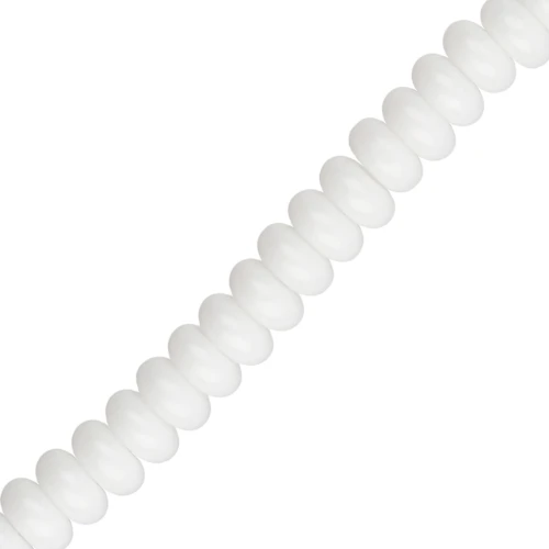 Rondelle beads - 6x3 mm Glass Heishi Beads - White x 38 cm