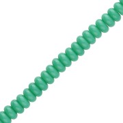 Rondelle beads - 6x3 mm Glass Heishi Beads - Green x 38 cm