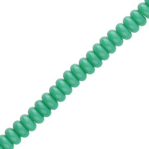 Rondelle beads - 6x3 mm Glass Heishi Beads - Green x 38 cm