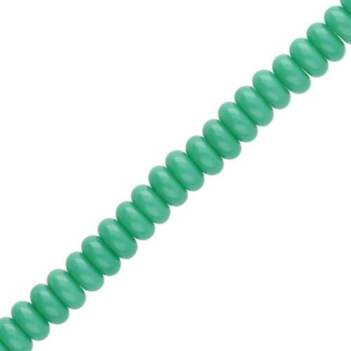 Rondelle beads - 6x3 mm Glass Heishi Beads - Green x 38 cm