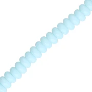 Rondelle beads - 6x3 mm Glass Heishi Beads - Light Blue x 38 cm