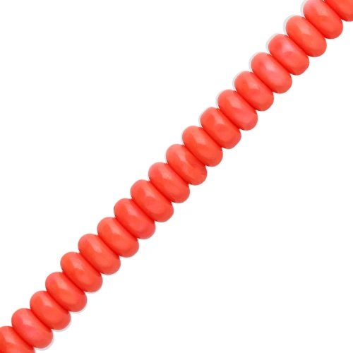 Rondelle beads - 6x3 mm Glass Heishi Beads - Coral, 38 cm