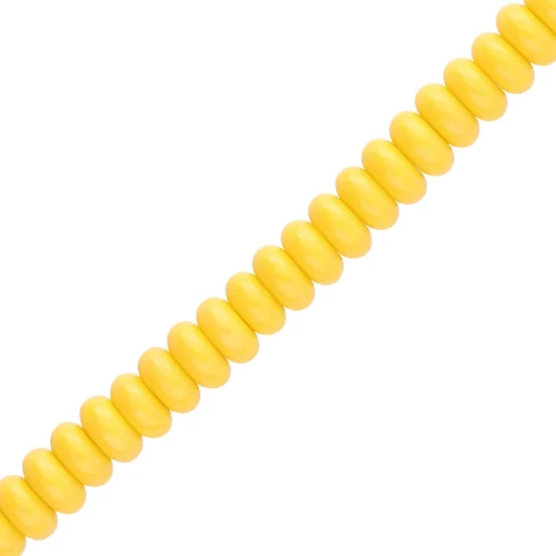 Rondelle beads - 6x3 mm Glass Heishi Beads - Dark Yellow x 38 cm