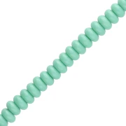 Rondelle beads - 6x3 mm Glass Heishi Beads - Turquoise Green x 38 cm