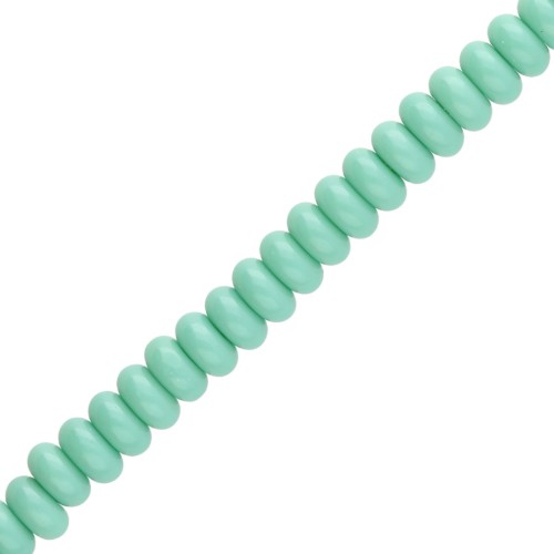 Rondelle beads - 6x3 mm Glass Heishi Beads - Turquoise Green x 38 cm