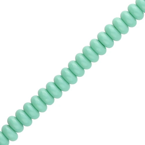 Rondelle beads - 6x3 mm Glass Heishi Beads - Turquoise Green x 38 cm