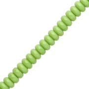 Rondelle beads - 6x3 mm Glass Heishi Beads - Meadow Green x 38 cm