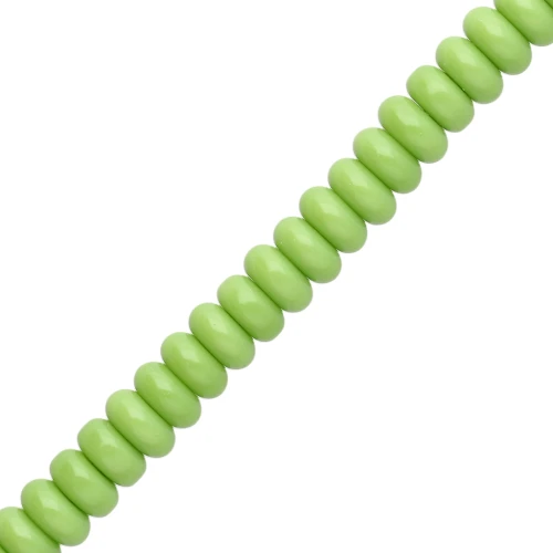 Rondelle beads - 6x3 mm Glass Heishi Beads - Meadow Green x 38 cm