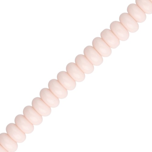Rondelle beads - 6x3 mm Glass Heishi Beads - Nude x 38 cm
