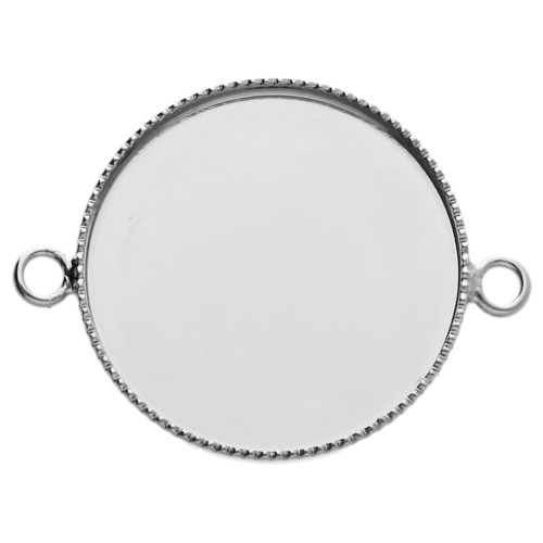 Spacer for 20 mm Flat-Back Cabochon - Silver-Plated x1