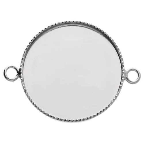 Spacer for 20 mm Flat-Back Cabochon - Silver-Plated x1