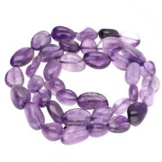 8–11 mm gemstone nugget beads - Amethyst x38 cm