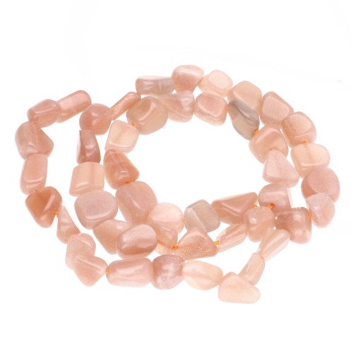 7–9 mm gemstone nugget beads - Sunstone x 39 cm