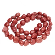 8–10 mm gemstone nugget beads – Red Jasper x 39 cm