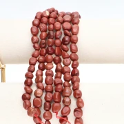 8–10 mm gemstone nugget beads – Red Jasper x 39 cm