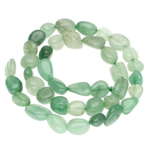 8–11 mm gemstone nugget beads - Aventurine x 39 cm