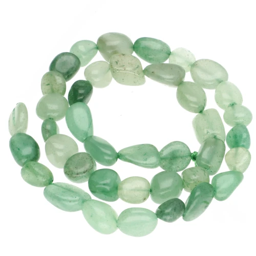 8–11 mm gemstone nugget beads - Aventurine x 39 cm