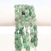 8–11 mm gemstone nugget beads - Aventurine x 39 cm
