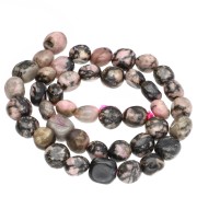 Rhodonite - 9–11 mm gemstone nugget beads—Rhodonite x 39 cm 9–11 mm gemstone nugget beads—Rhodonite x 39 cm