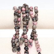 9–11 mm gemstone nugget beads—Rhodonite x 39 cm