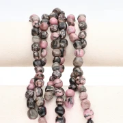 9–11 mm gemstone nugget beads—Rhodonite x 39 cm