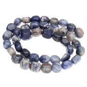 Sodalite - 9–11 mm gemstone nugget beads—Sodalite, 39 cm 9–11 mm gemstone nugget beads—Sodalite, 39 cm