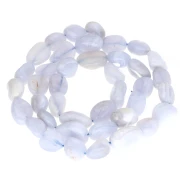 8–12 mm gemstone nugget beads – Blue lace agate x 40 cm