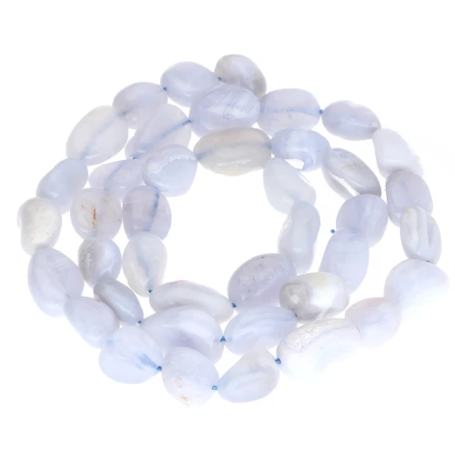 8–12 mm gemstone nugget beads – Blue lace agate x 40 cm