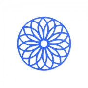 Spacer dyed laser cut rosace 24 mm hard blue  x1