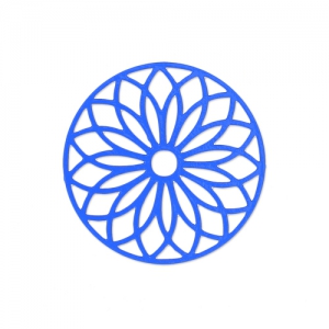Spacer dyed laser cut rosace 24 mm hard blue  x1