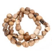9–11 mm gemstone nugget beads – Landscape Jasper x39 cm