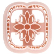 Square - 30x28 mm Square Cookie Cutter - Flower Pattern - Biodegradable Polymer - Beige x1 30x28 mm Square Cookie Cutter - Flower Pattern - Biodegradable Polymer - Beige x1