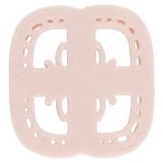 30x28 mm Square Cookie Cutter - Flower Pattern - Biodegradable Polymer - Beige x1