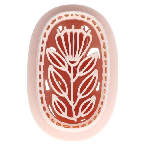 Oval cookie cutter, 30x18 mm - flower pattern - made of biodegradable polymer - Beige x1