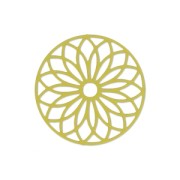Spacer dyed laser cut rosace 24 mm Light Olivine x1