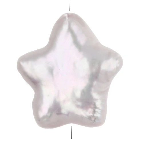 Irregular star-shaped freshwater bead, 13x12 mm - White x1